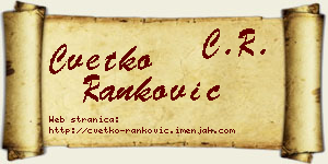 Cvetko Ranković vizit kartica